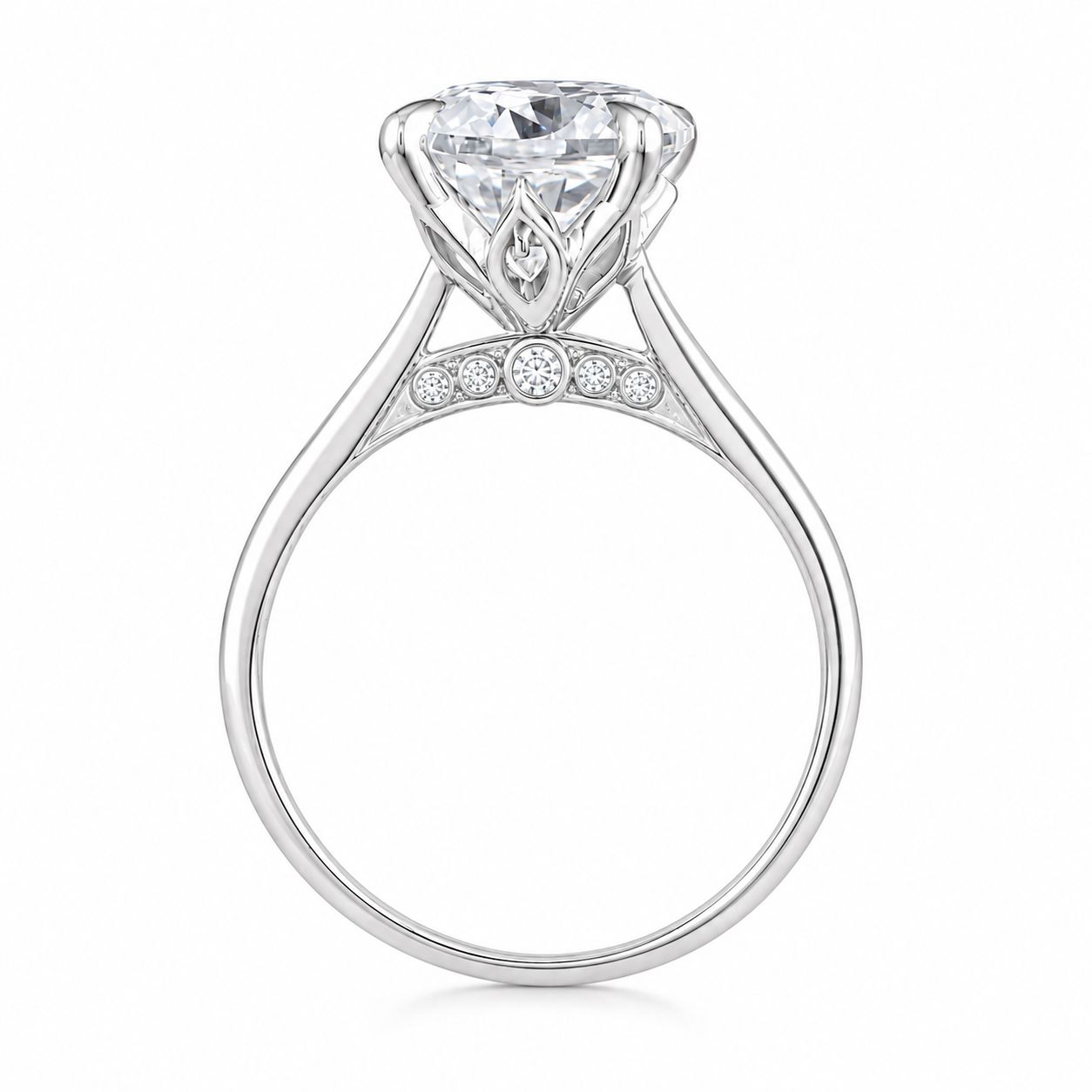 Ring side A with hidden diamond