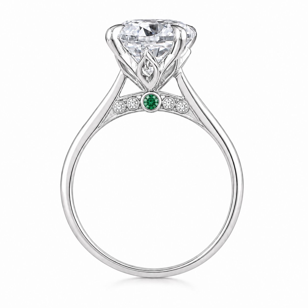 Ring side B with hidden emerald